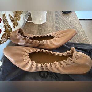 See by Chloé Tan Leather Ballet Flats - Size 36